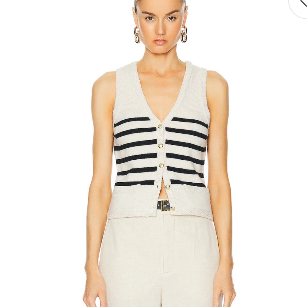✨NWT✨ revolve L’Academie Striped cashmere merino wool blend Vest , M